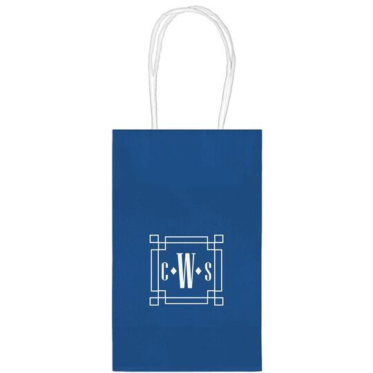 Greek Key Monogram Medium Twisted Handled Bags